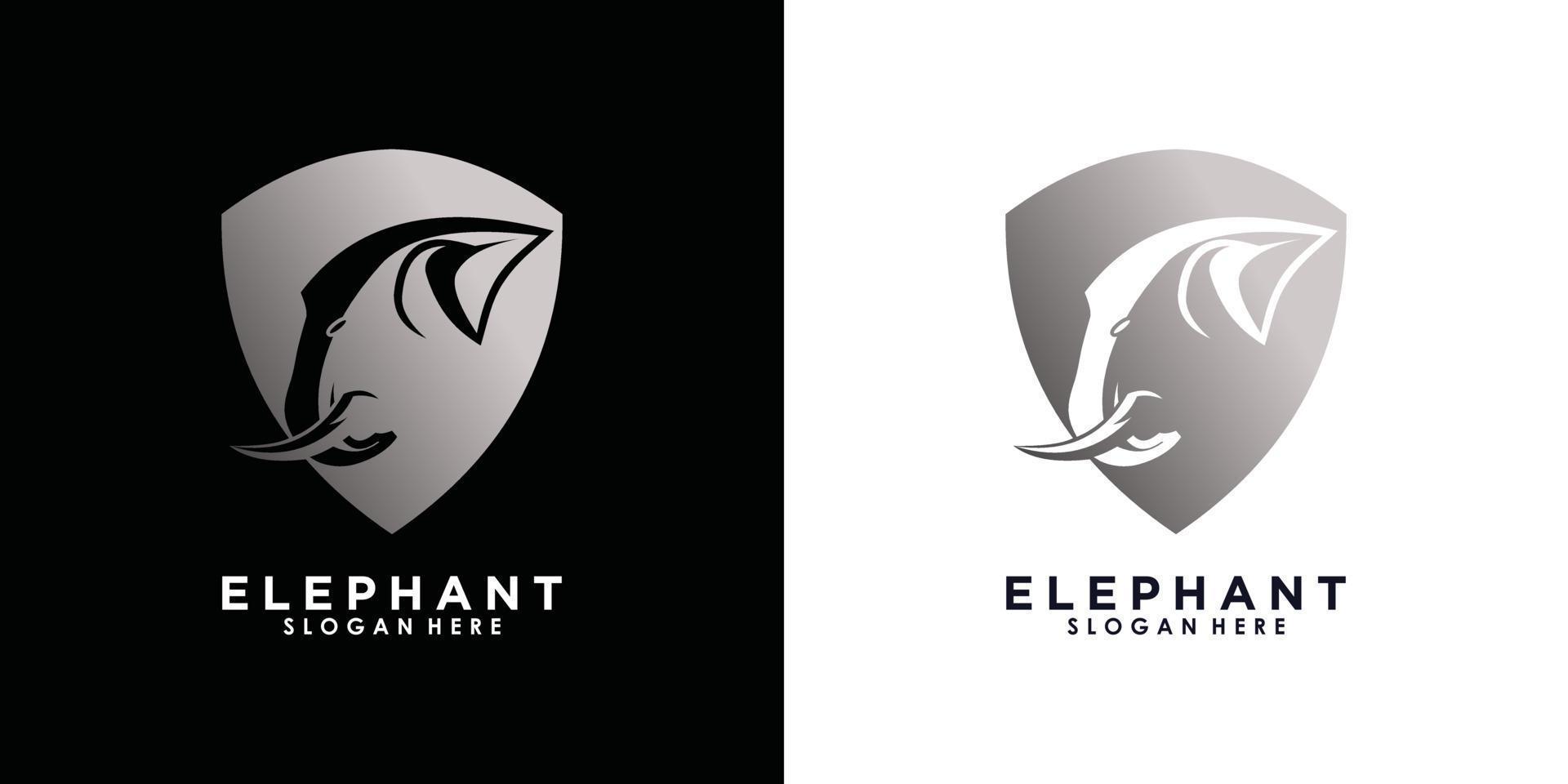 elefante logo illustrazione design con creativo concetto premio vettore