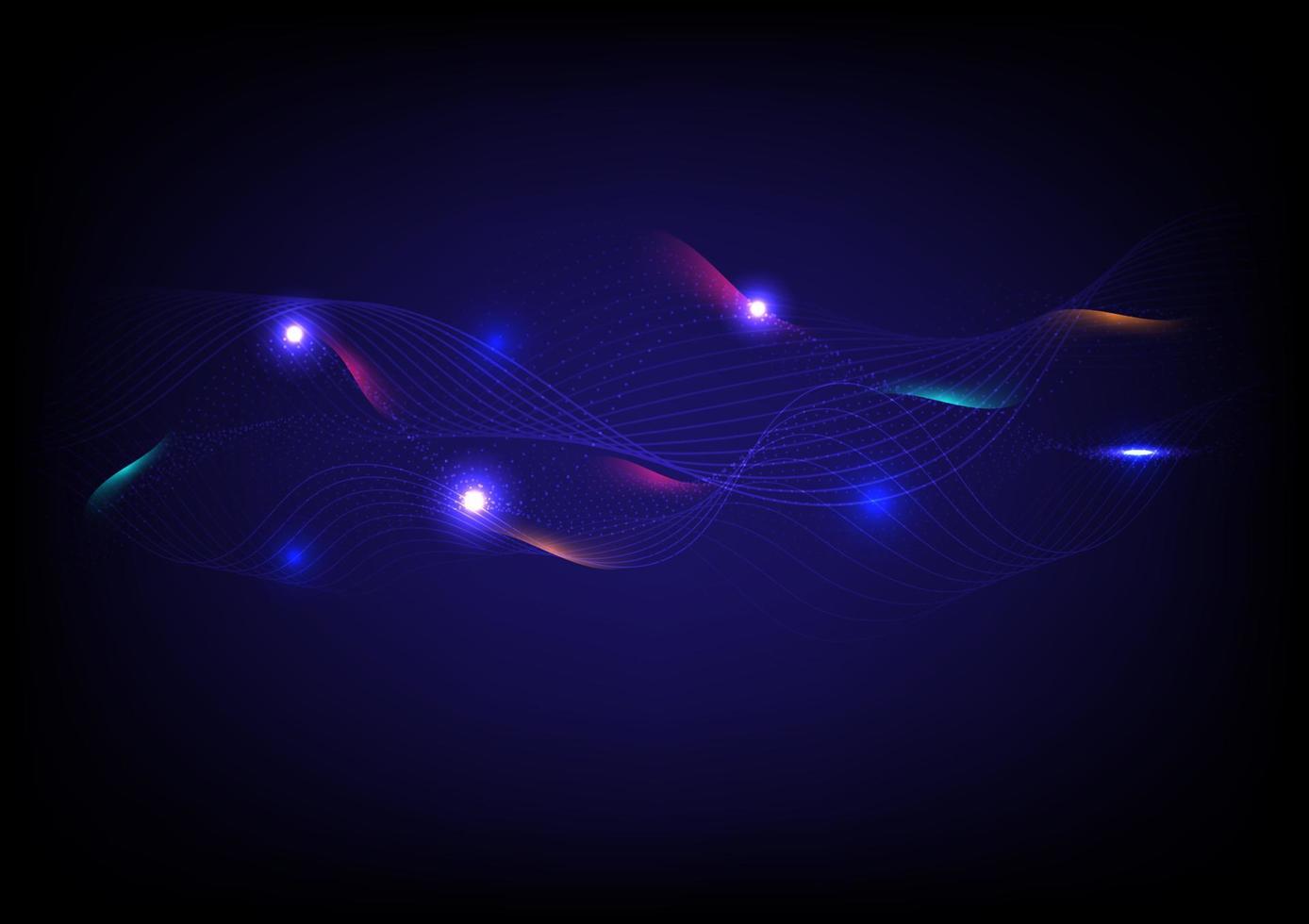 astratto onda movimento e dinamico maglia linea su buio blu sfondo. moderno futuristico design per sfondo o sfondo. digitale tecnologia concetto. vettore