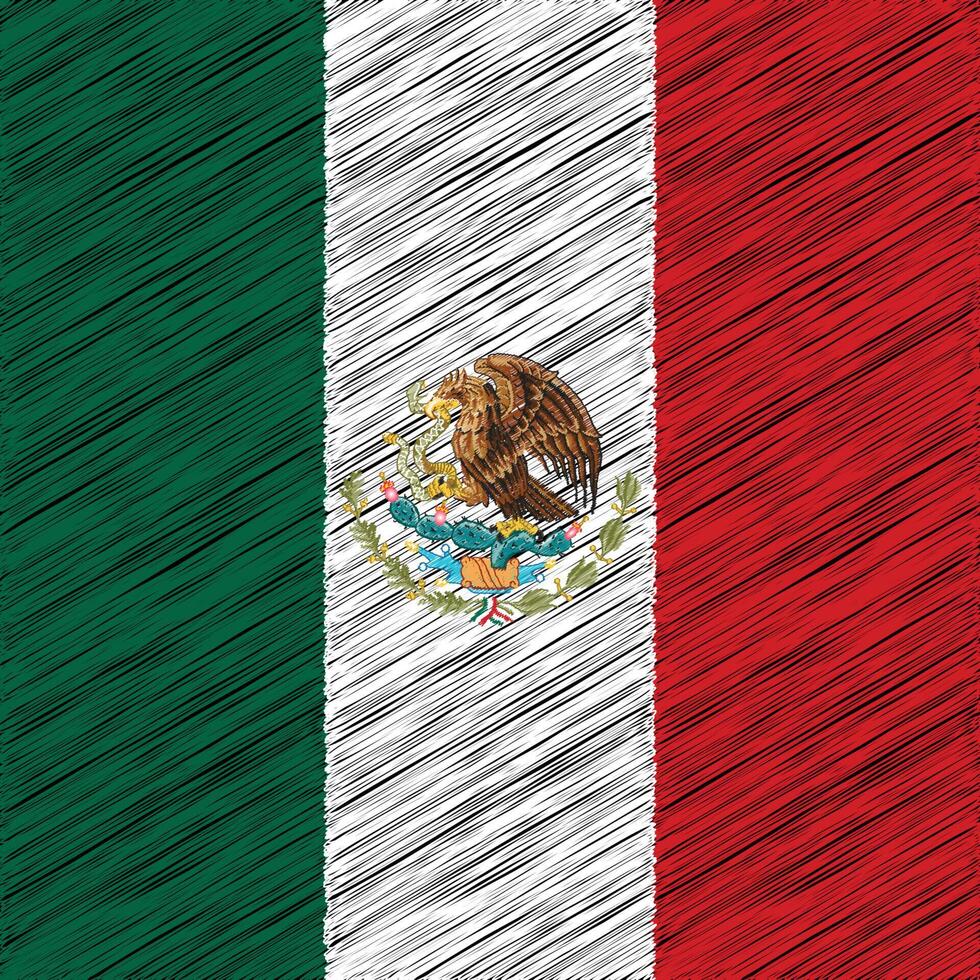 Messico indipendenza giorno 16 settembre, piazza bandiera design vettore