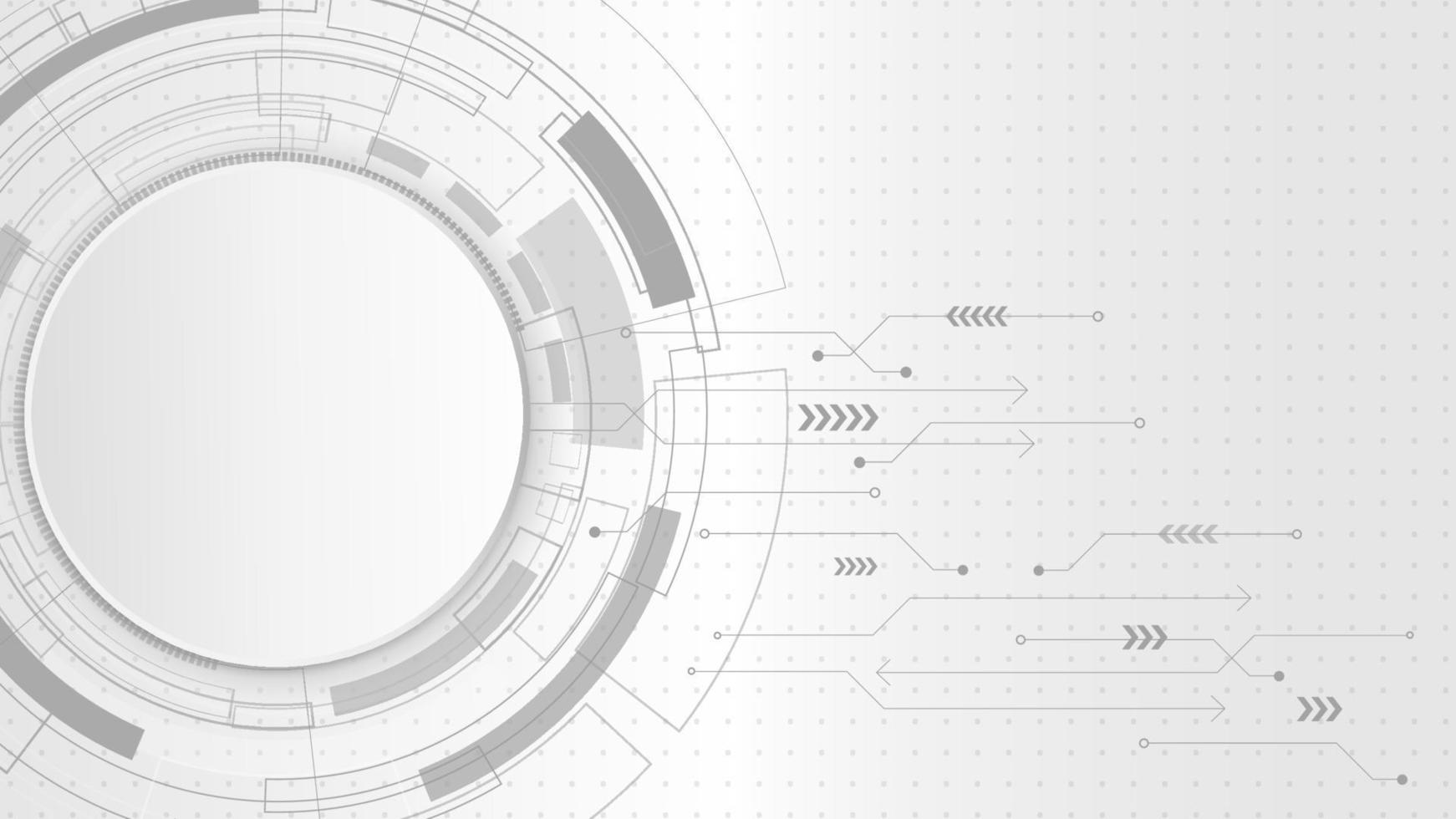 astratto moderno futuristico tecnologia bianca sfondo modello con cerchio linea e copyspace, vettore illustrazione