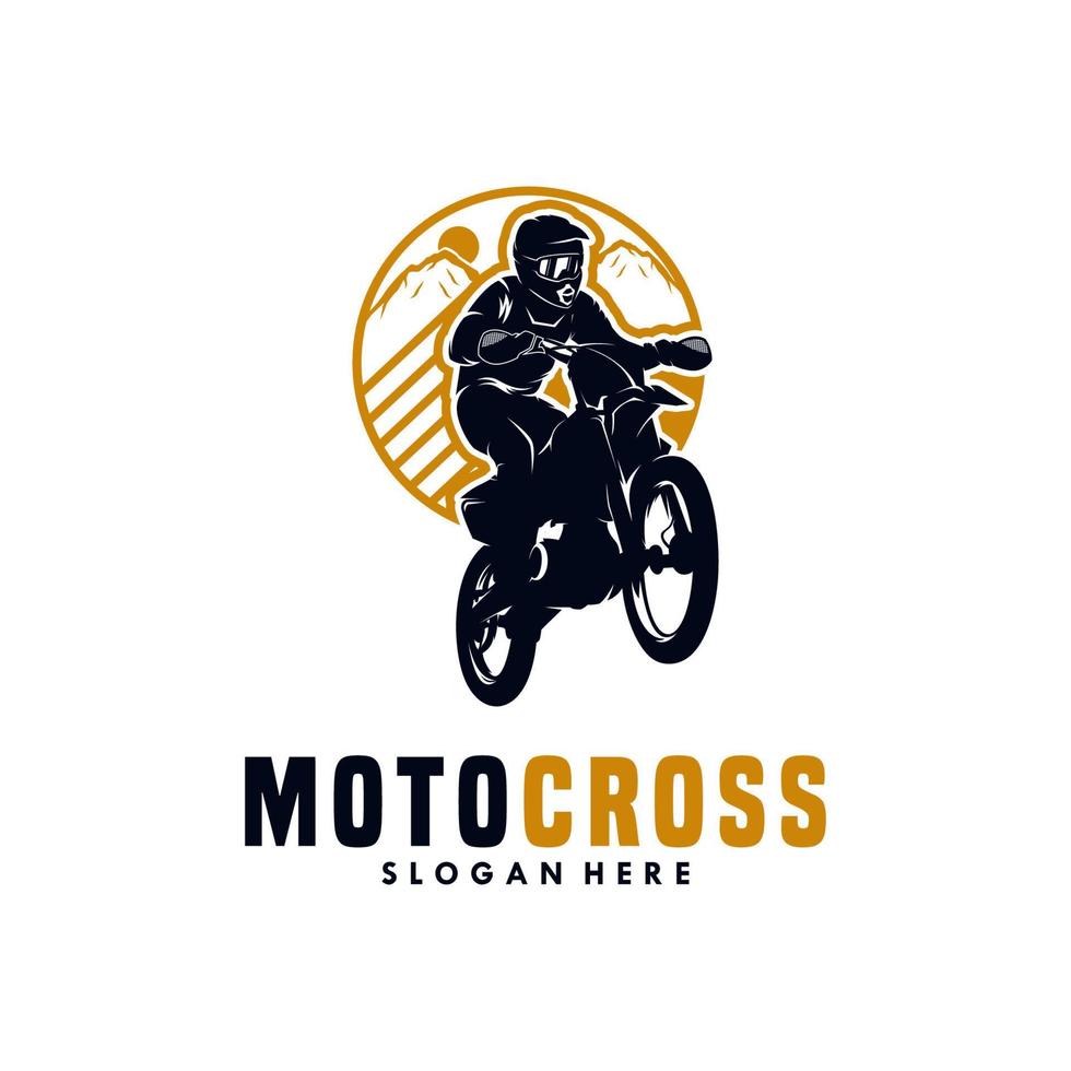 motocross logo illustrazione isolato nel bianca sfondo vettore