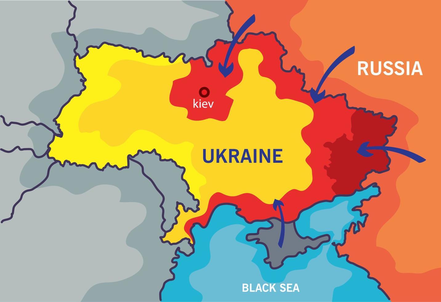 mappe di guerra dell'ucraina vettore