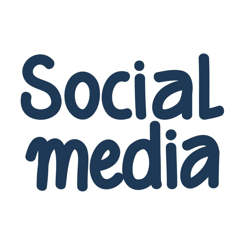 sociale media lettering vettore
