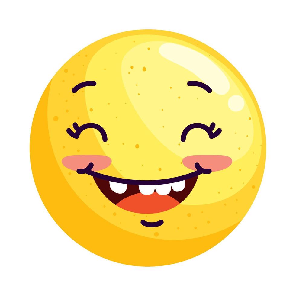 femmina emoticon sorridente vettore