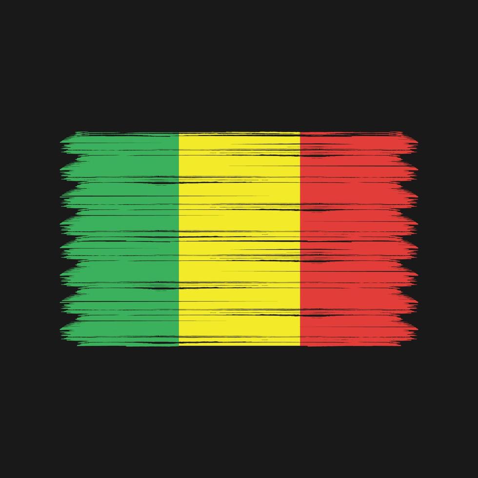 pennellate bandiera mali. bandiera nazionale vettore