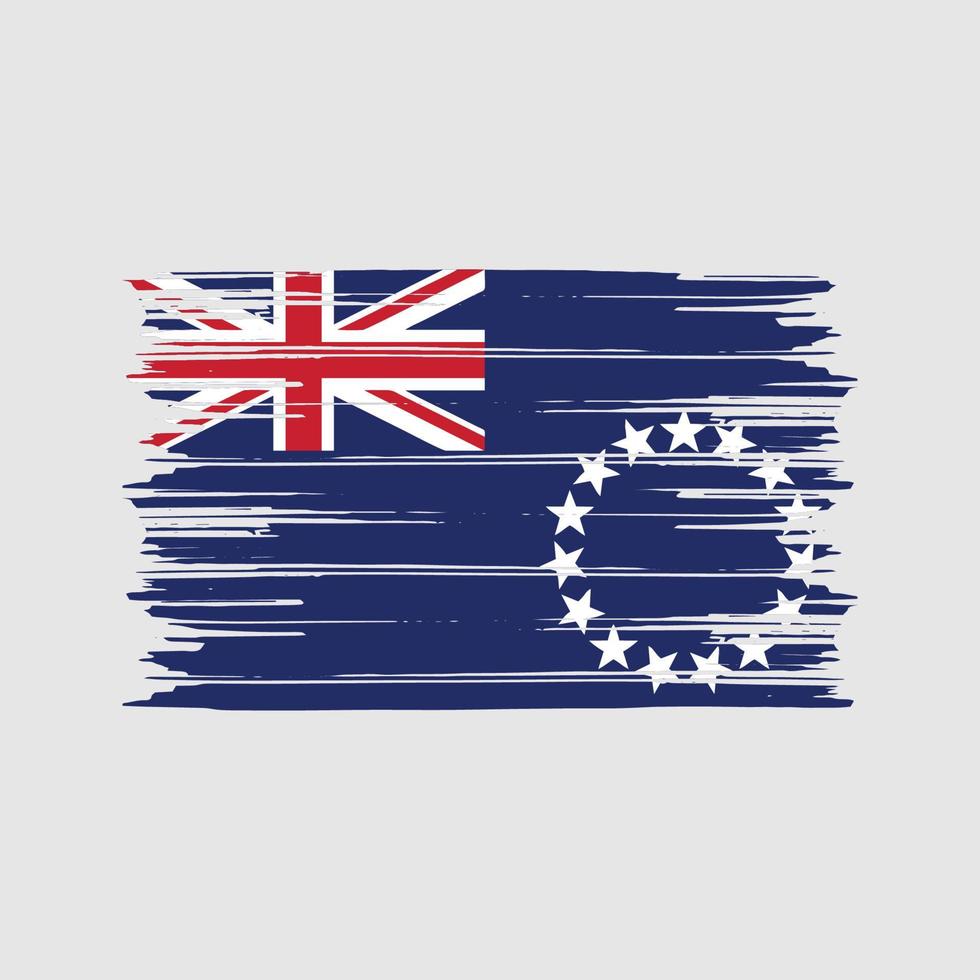 Pennello Bandiera Isole Cook. bandiera nazionale vettore