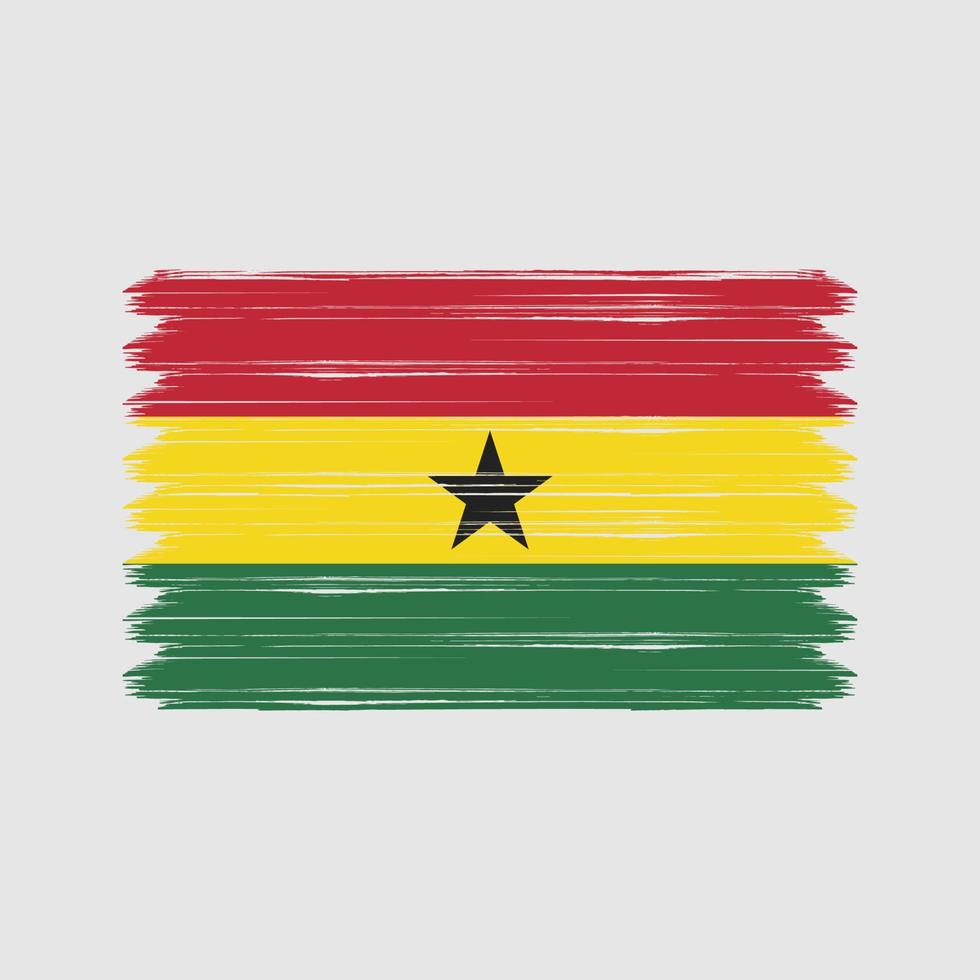 pennellate della bandiera del ghana. bandiera nazionale vettore