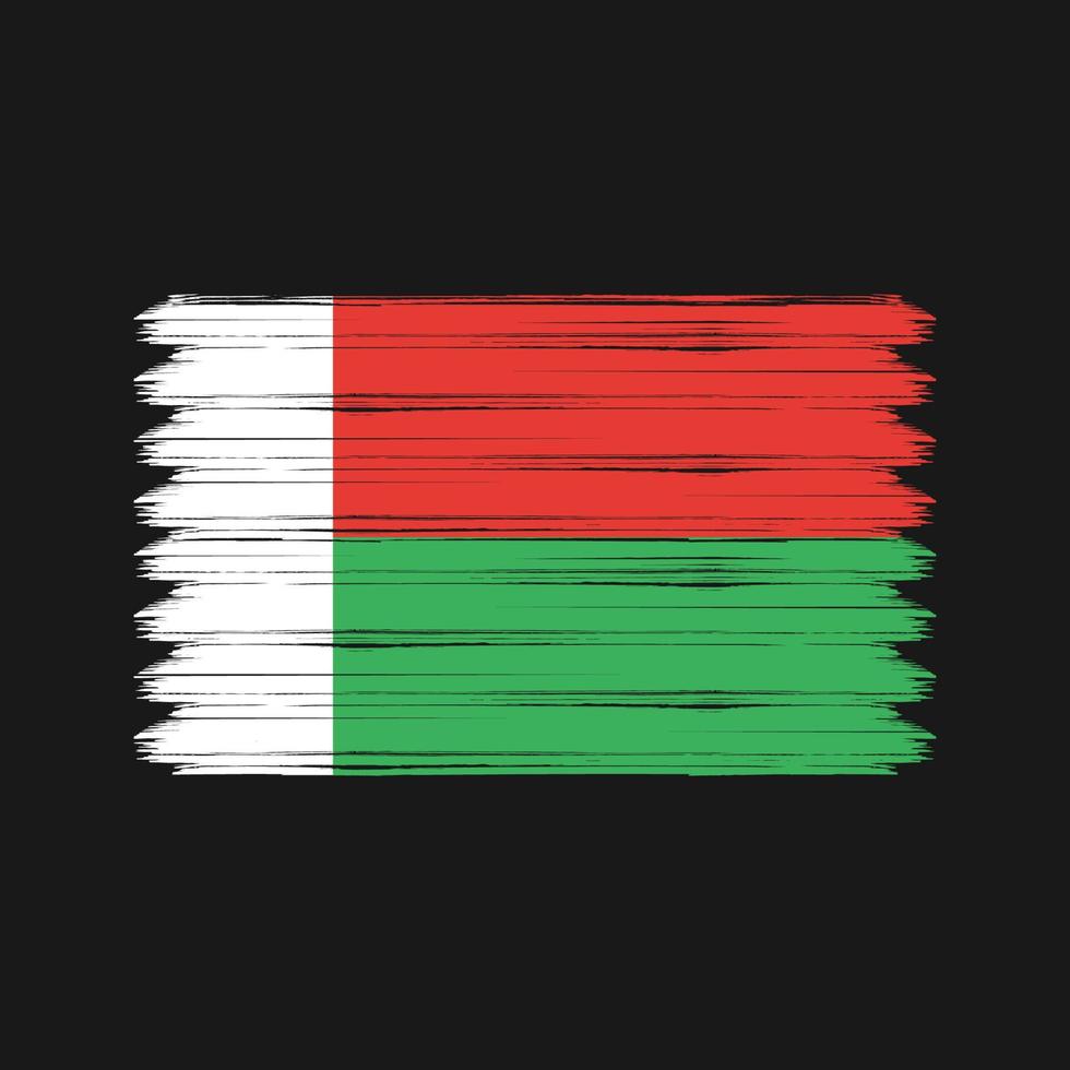 pennellate della bandiera del madagascar. bandiera nazionale vettore