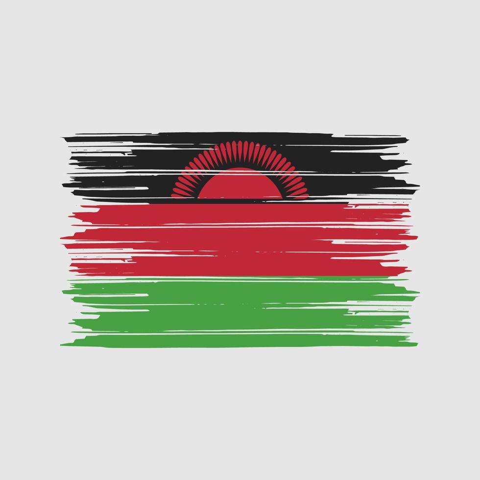 pennello bandiera malawi. bandiera nazionale vettore