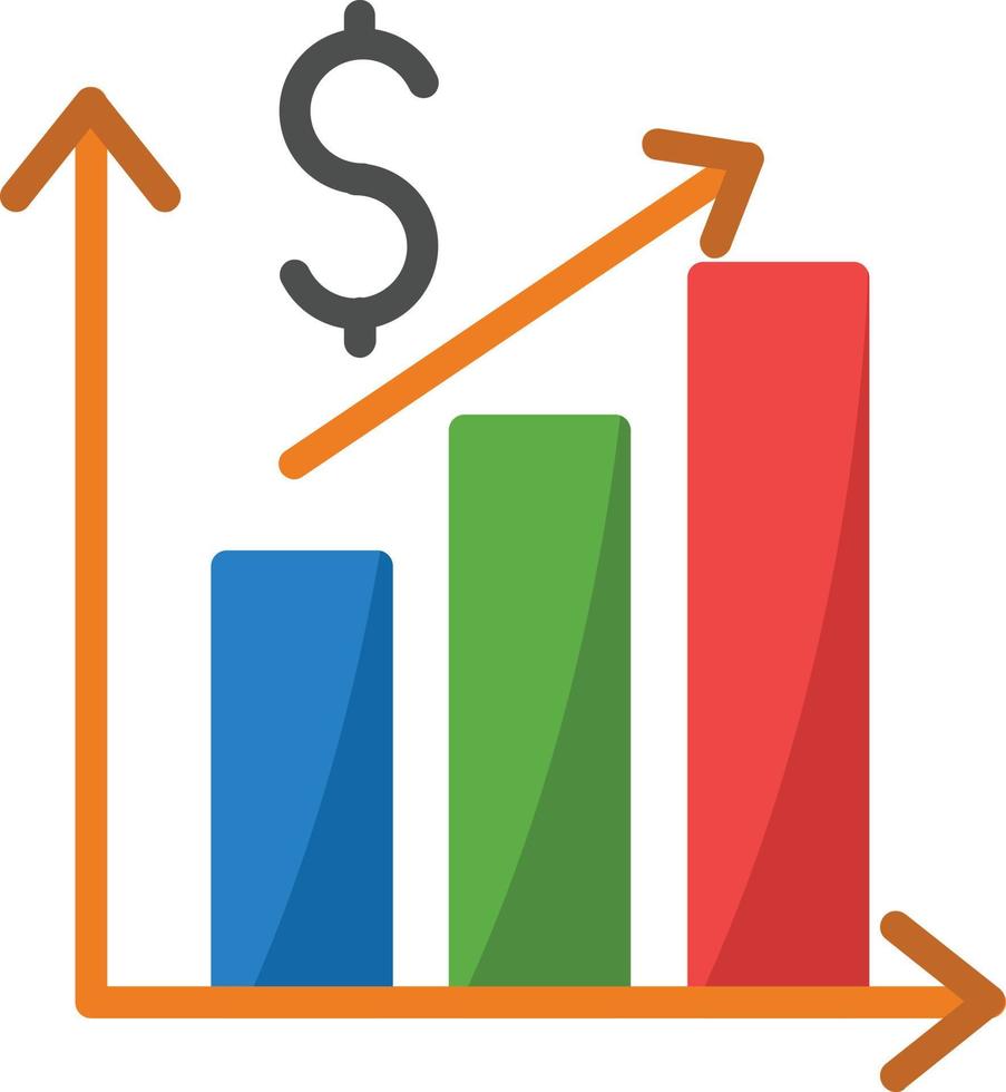 grafico icona piatta vettore