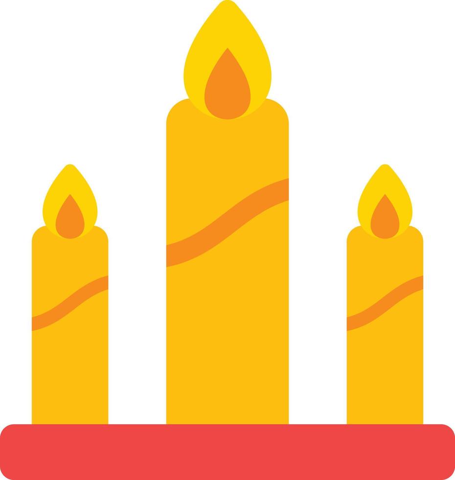 icona piatta della candela vettore