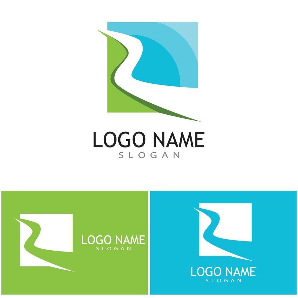 fiume icona vettore illustrazione logo design