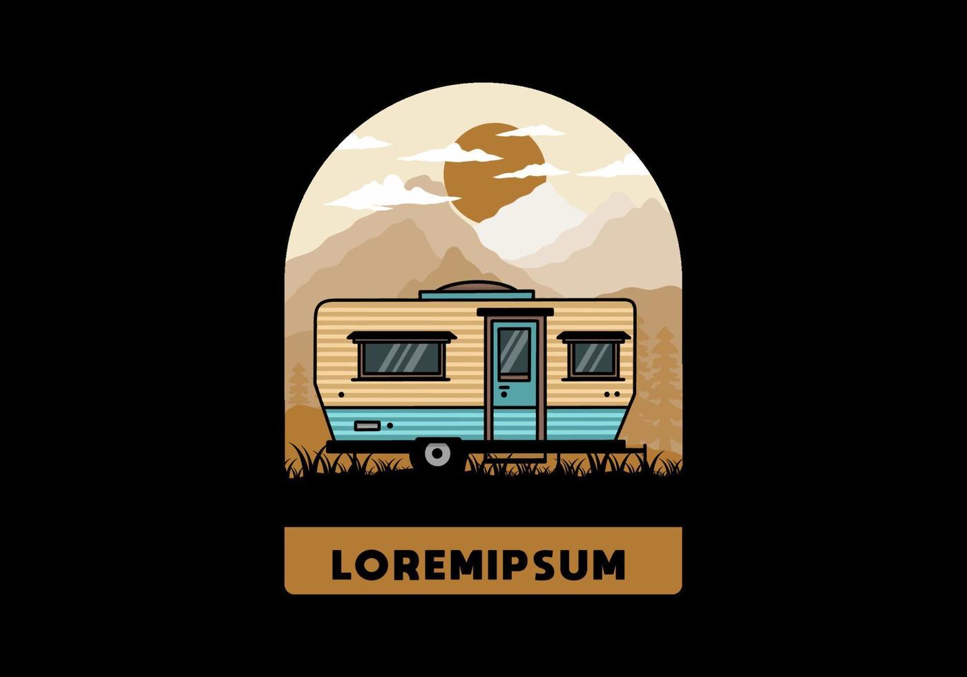 lacrima furgone camper illustrazione distintivo design vettore