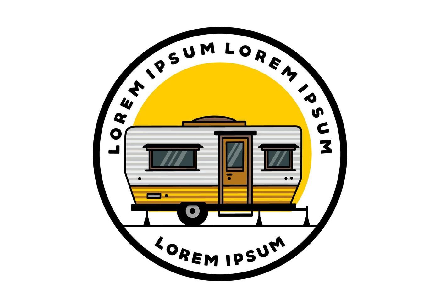 lacrima furgone camper illustrazione distintivo design vettore