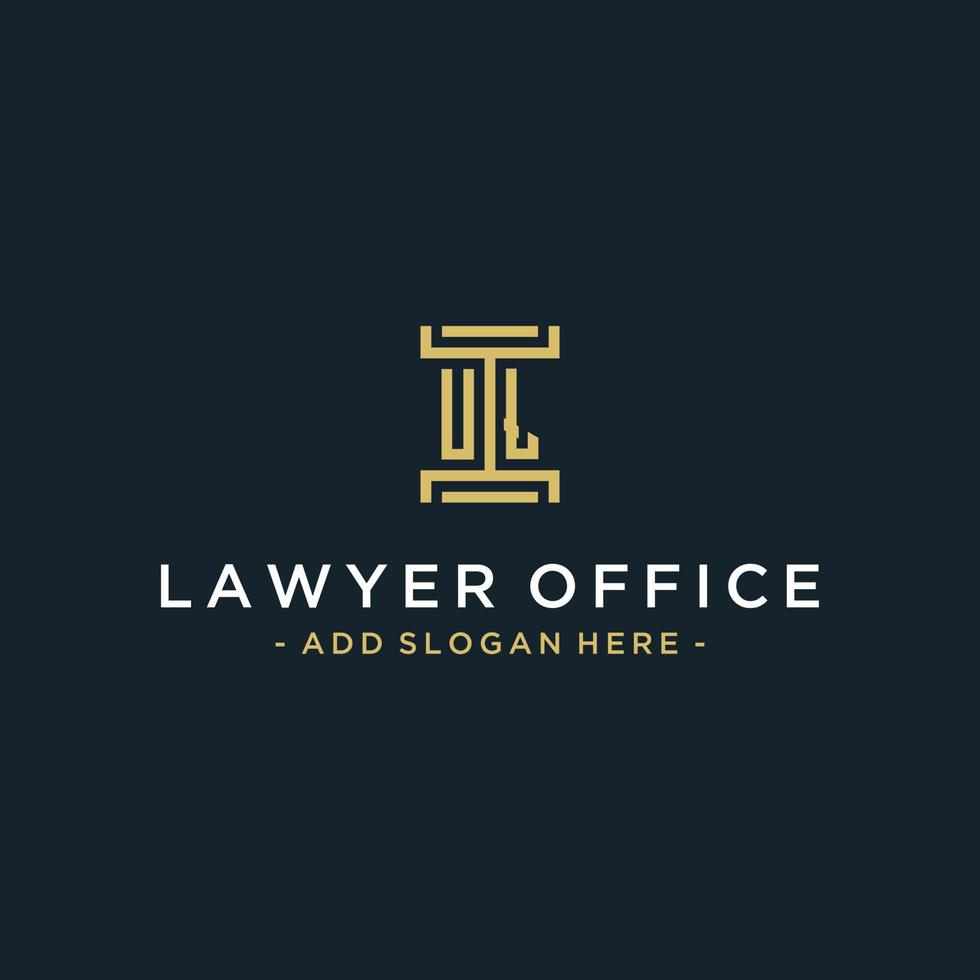 ul iniziale logo monogramma design per legale, avvocato, procuratore e legge azienda vettore