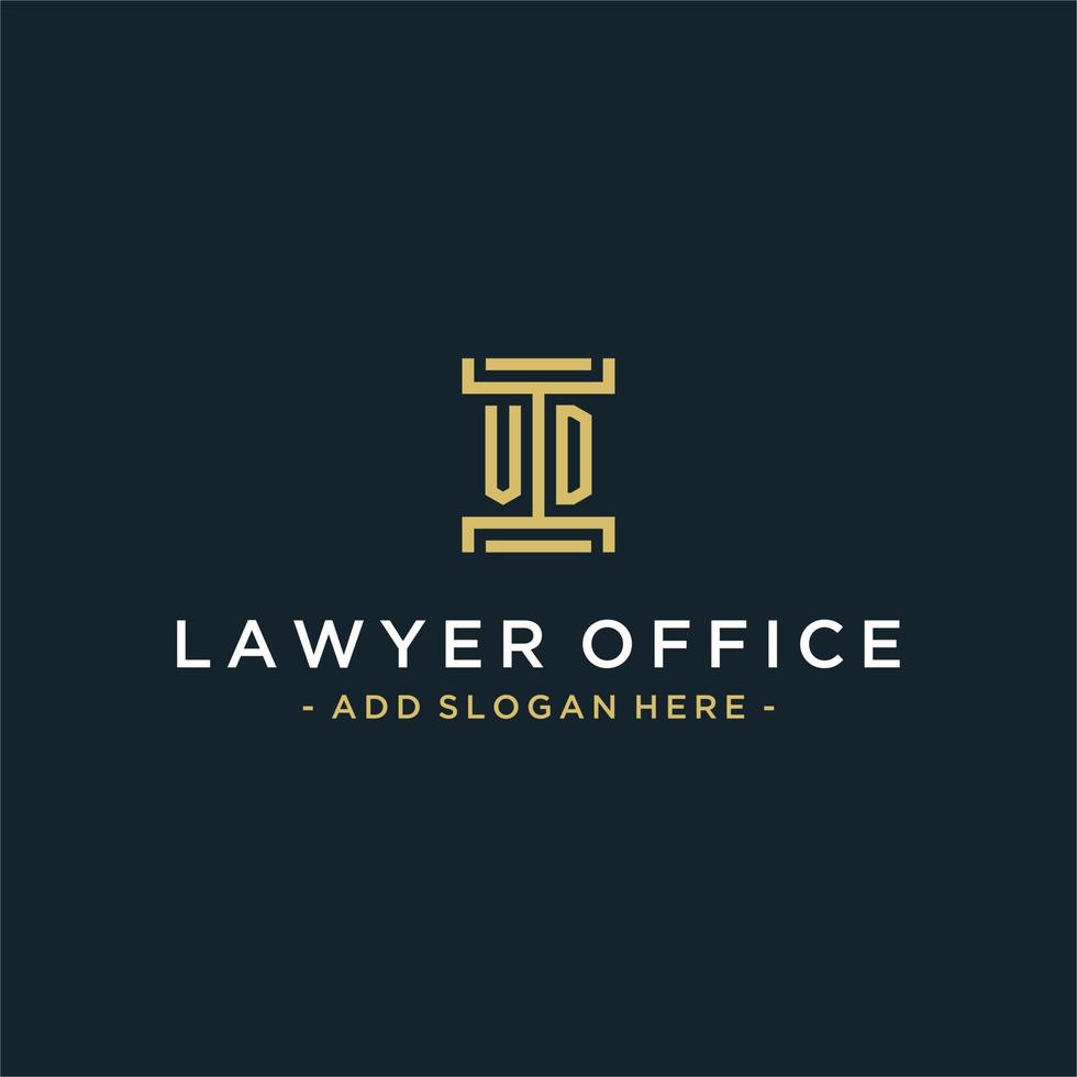 vd iniziale logo monogramma design per legale, avvocato, procuratore e legge azienda vettore