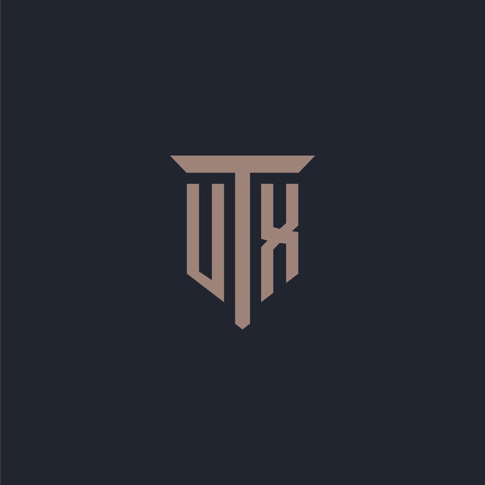 UX iniziale logo monogramma con pilastro icona design vettore