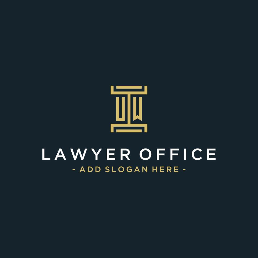 uw iniziale logo monogramma design per legale, avvocato, procuratore e legge azienda vettore