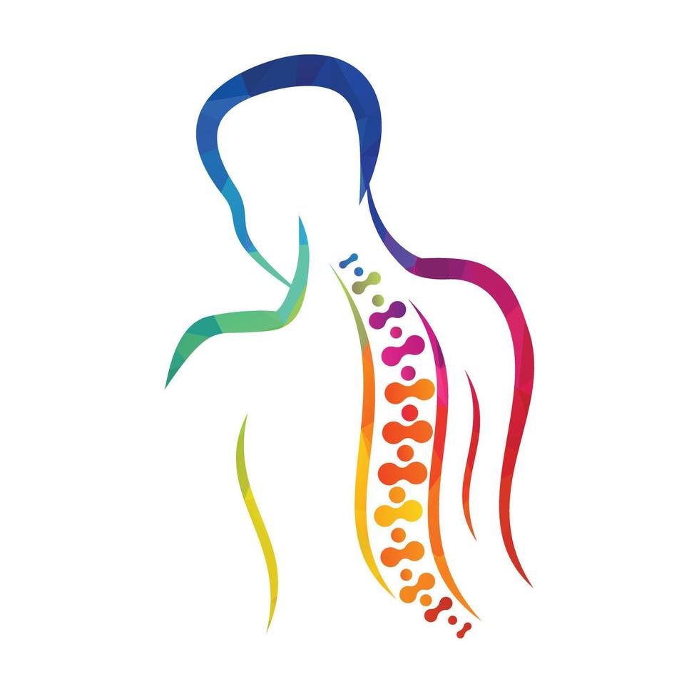 colonna vertebrale cura logo. vettore