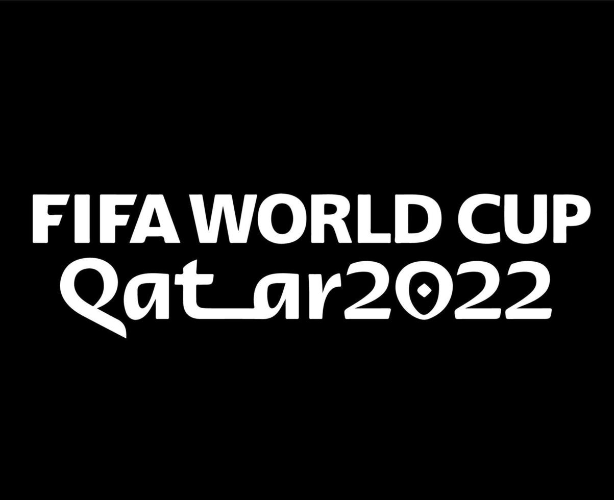 fifa mondo tazza Qatar 2022 bianca ufficiale logo campione simbolo design vettore astratto illustrazione con nero sfondo