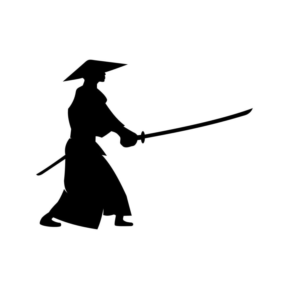 samurai silhouette vettore