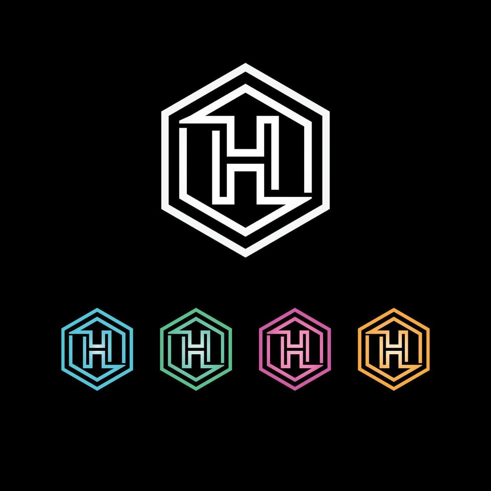 h Hexagone logo design creativo lettera h vettore