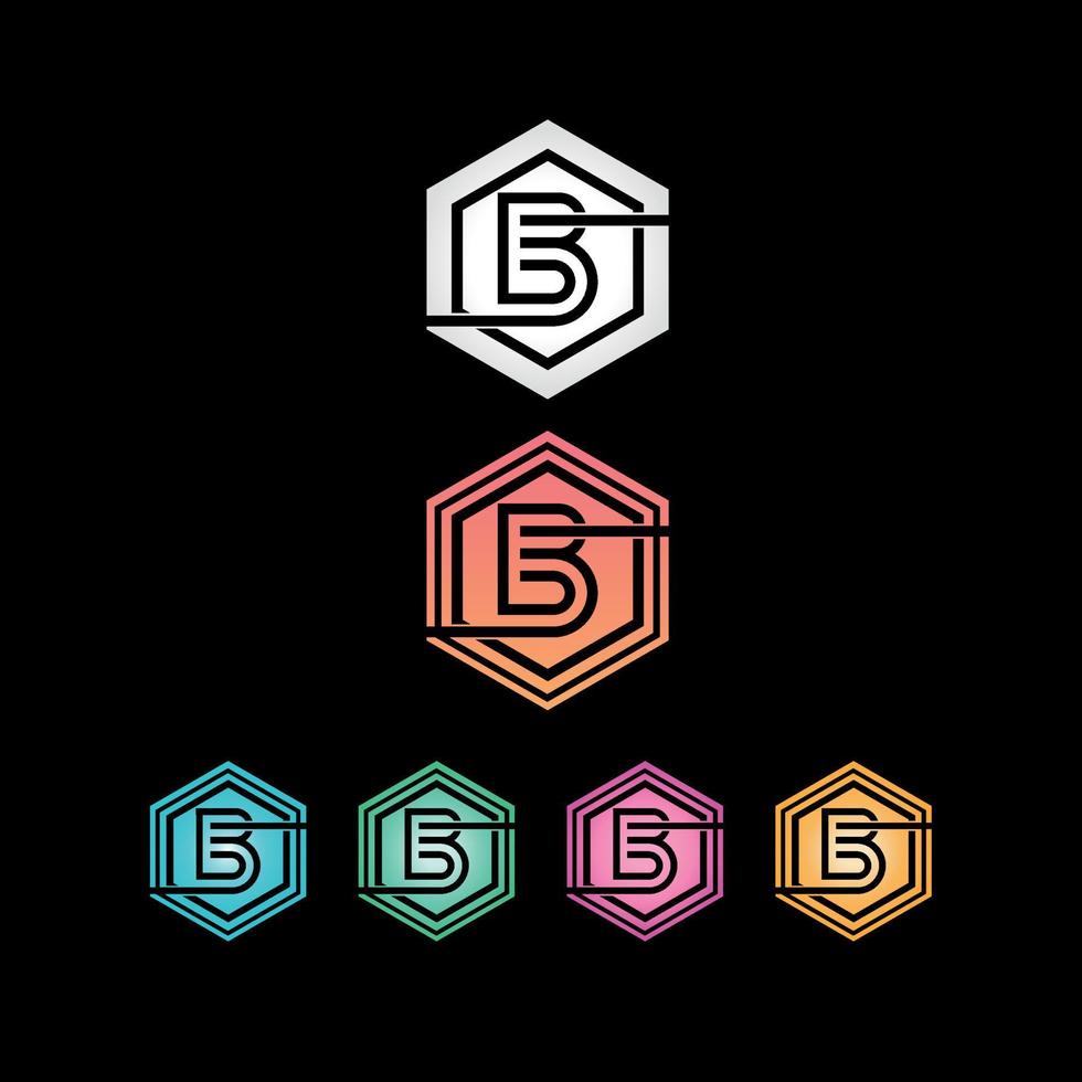 B Hexagone logo design lettera B logo vettore