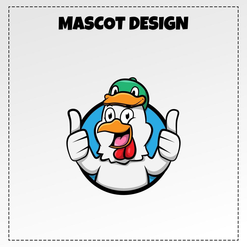 pollo cibo logo vettore animale mascotte illustrazione design
