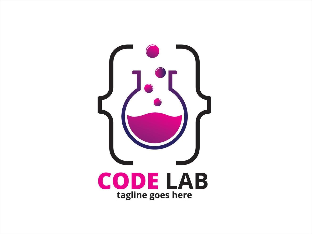 codice laboratorio logo vettore