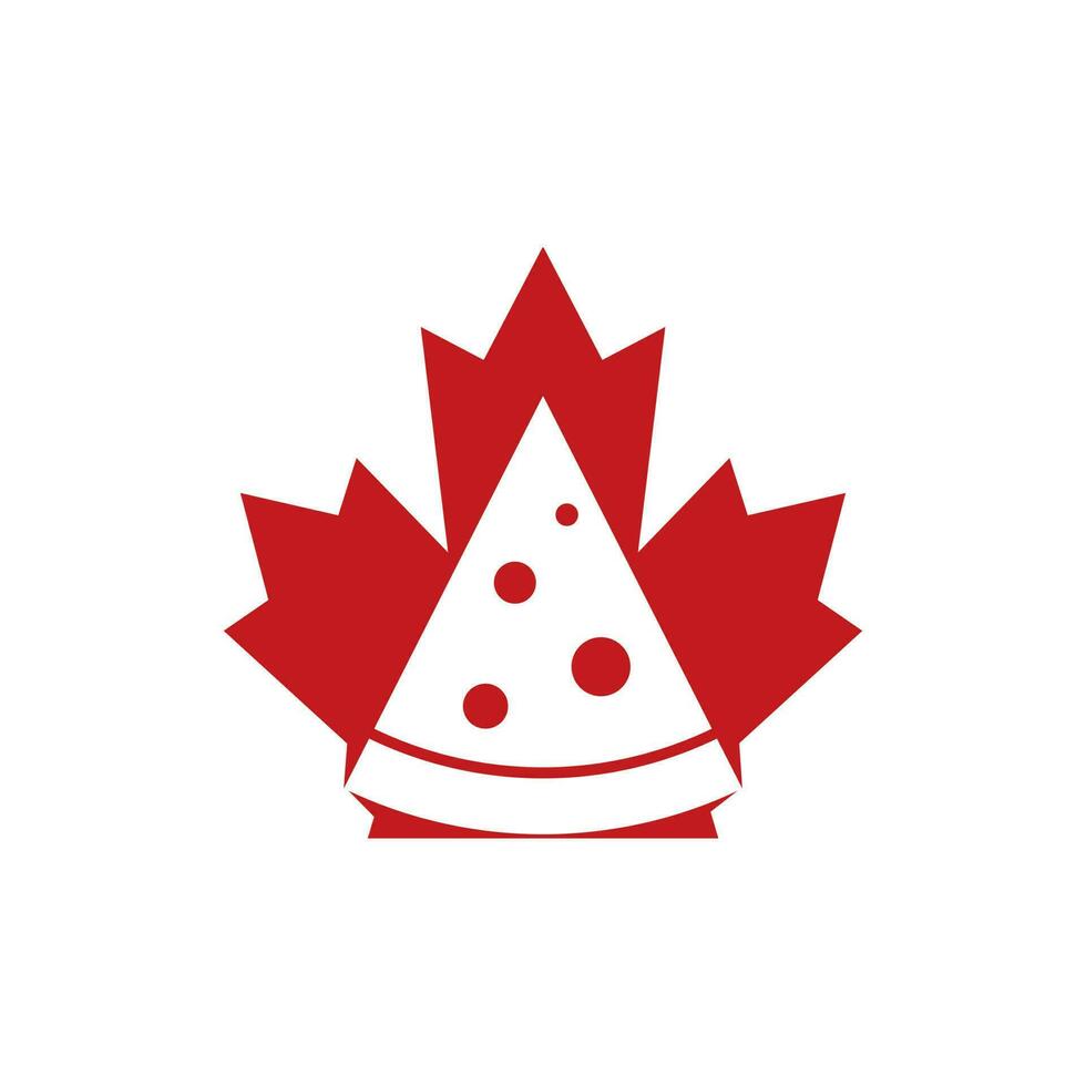 Canada Pizza vettore logo design. acero foglia e Pizza icona design.