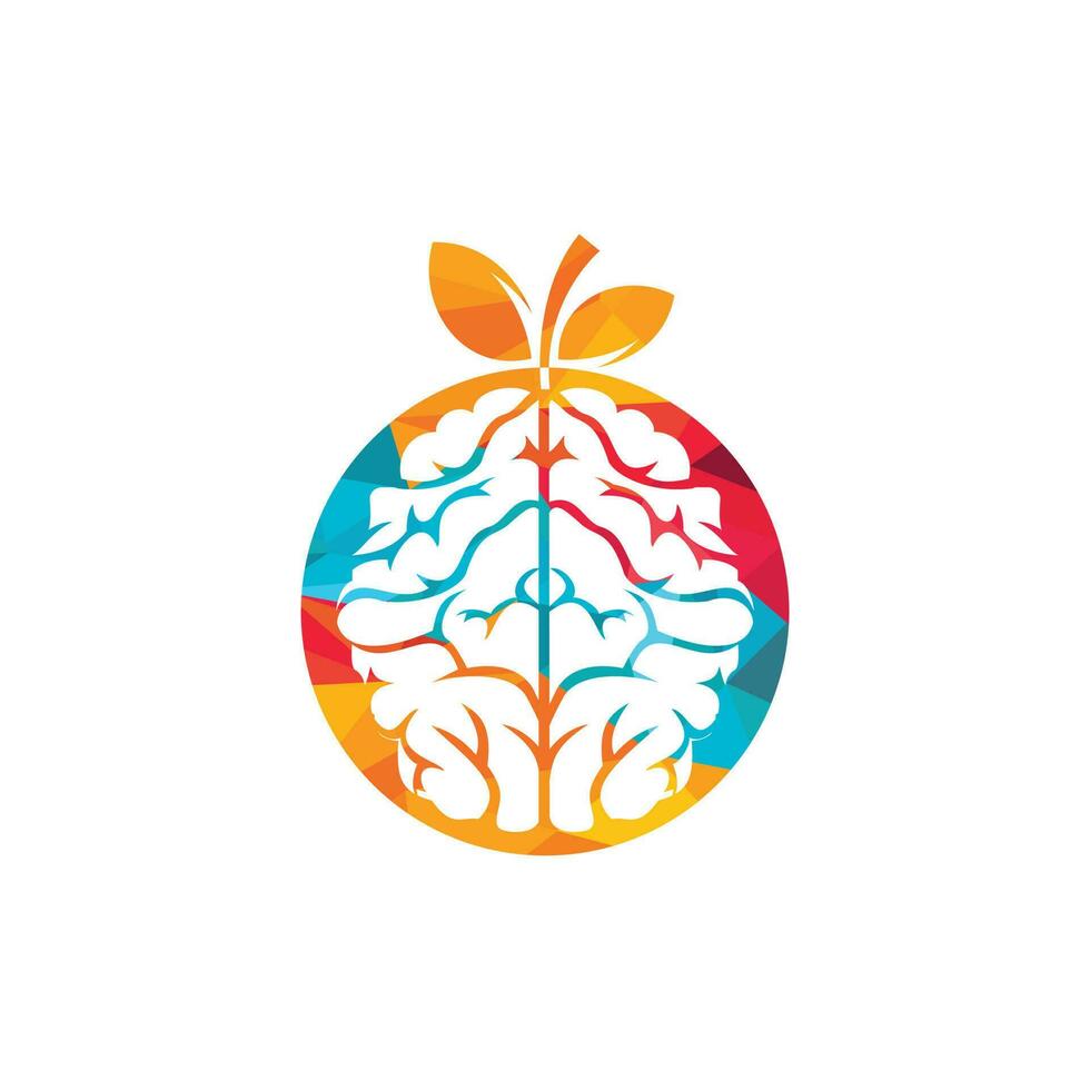 arancia cervello vettore logo design. logo di un' frutta stile cervello.