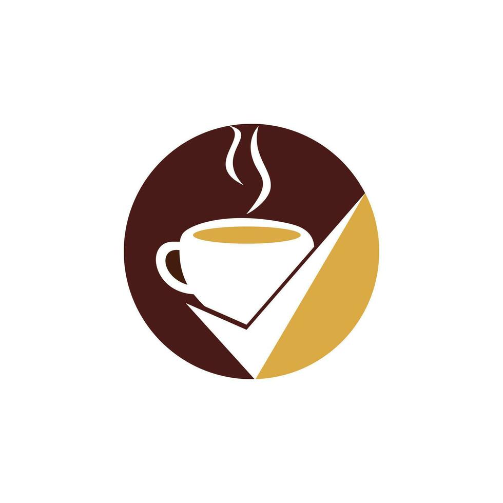 caffè dai un'occhiata vettore logo design. caffè tazza con un' dai un'occhiata marchio.