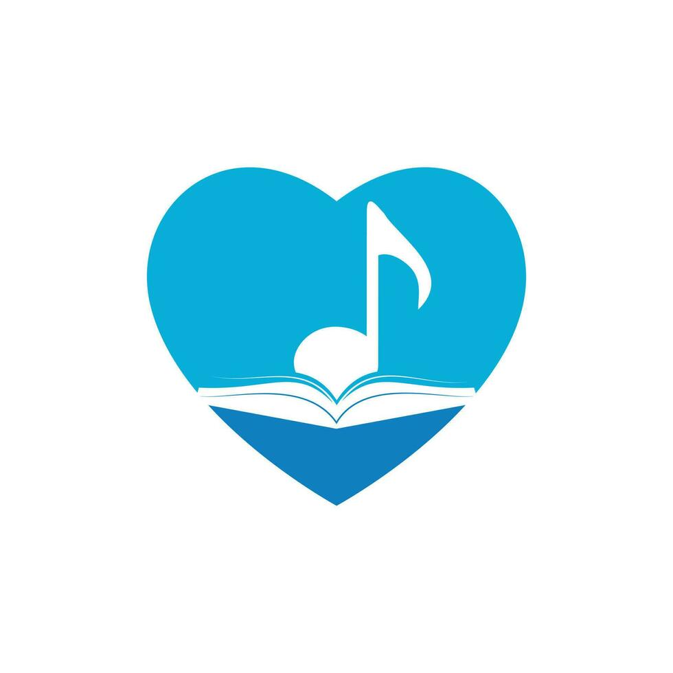 musica libro vettore logo design. libro e musica Nota icona design.