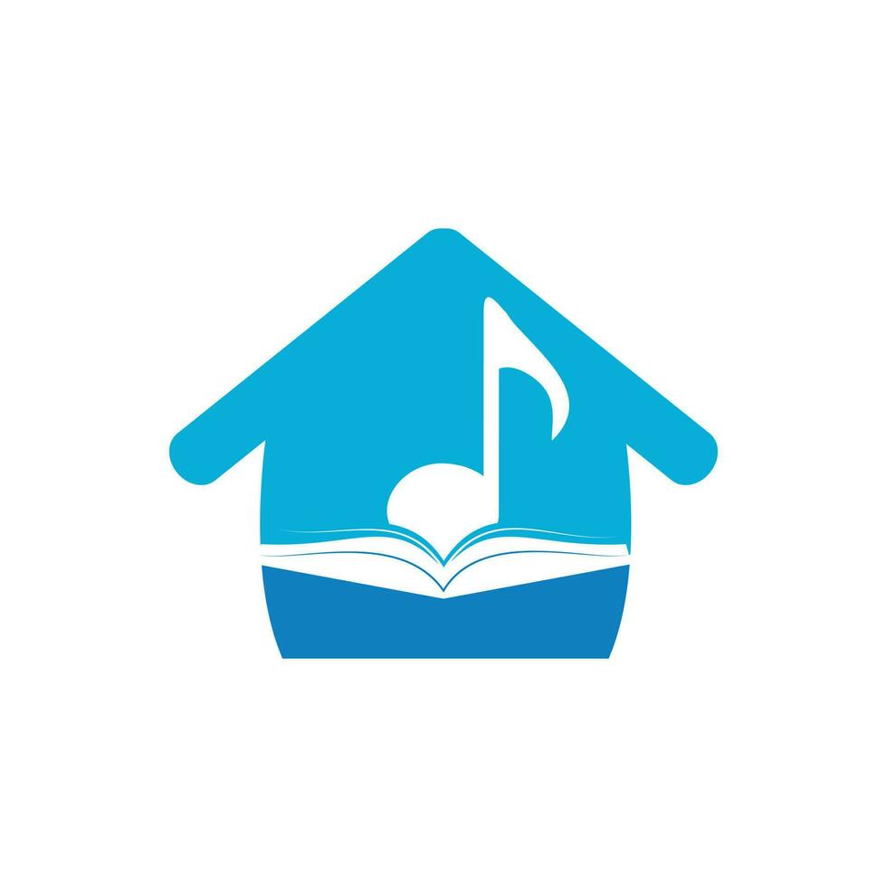 musica libro vettore logo design. libro e musica Nota icona design.