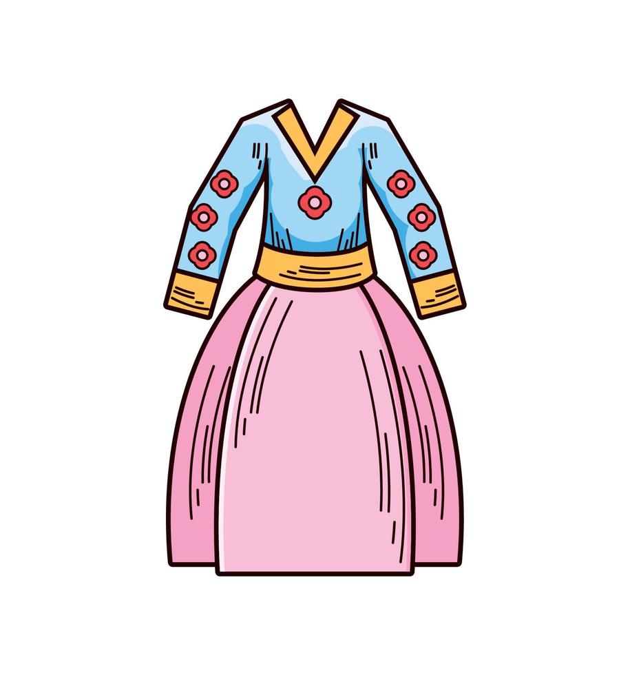costume coreano hanbok vettore