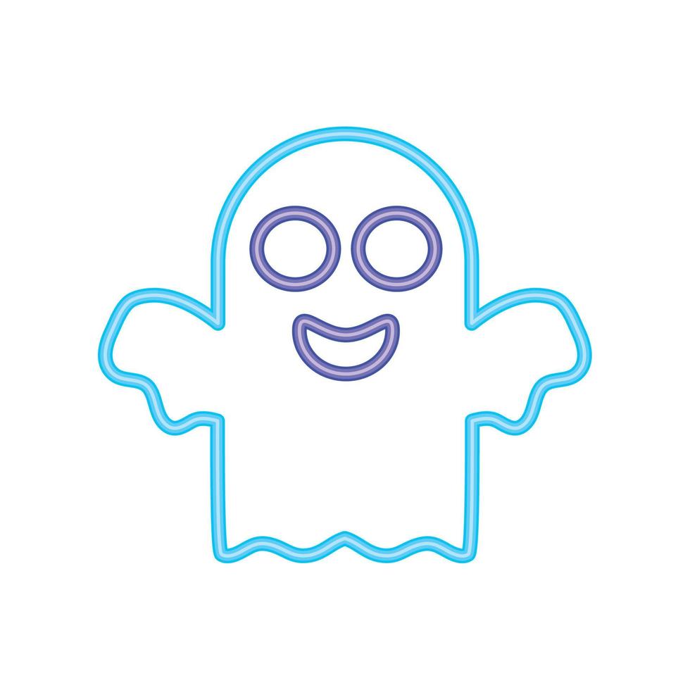 Halloween fantasma neon vettore