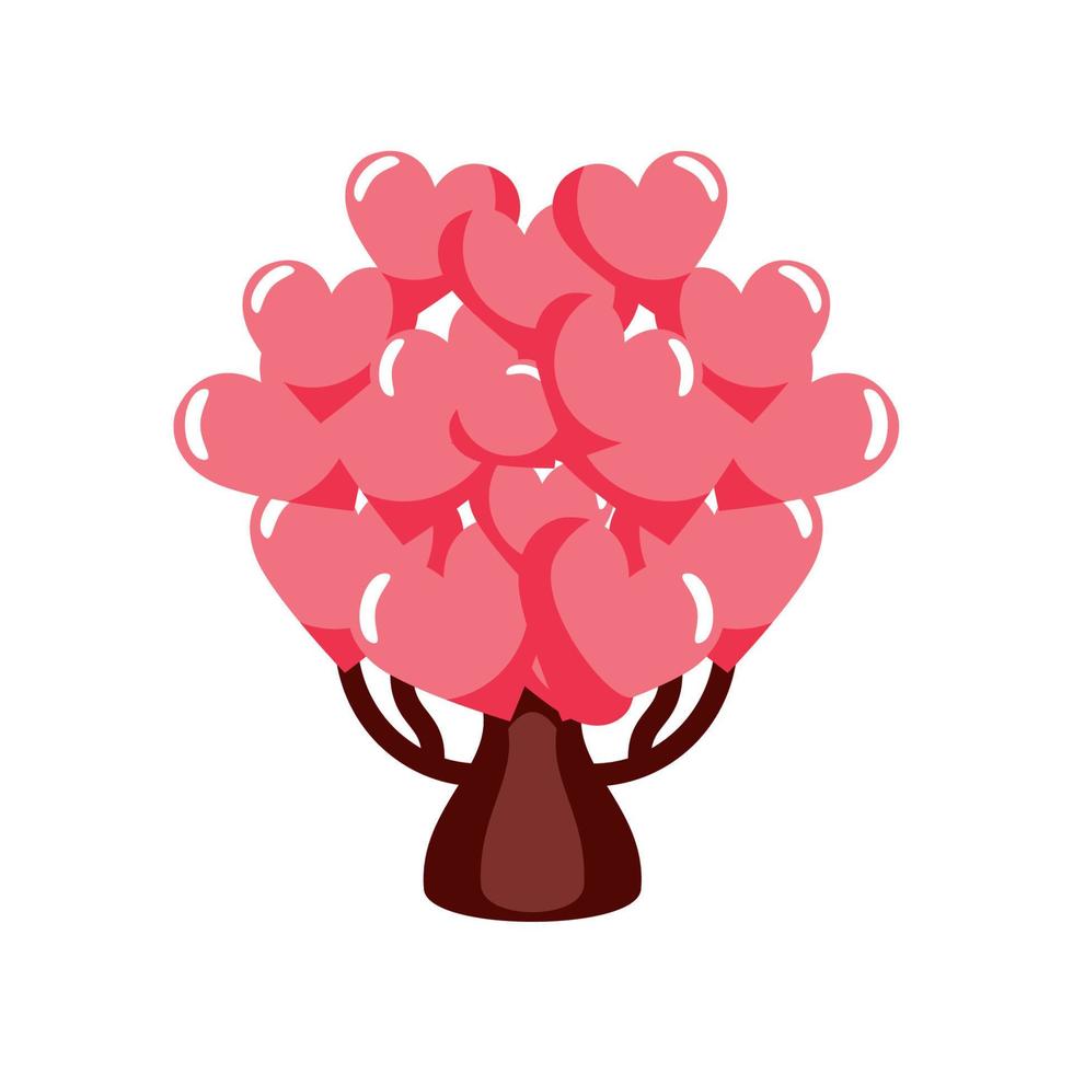 albero con amore cuori vettore