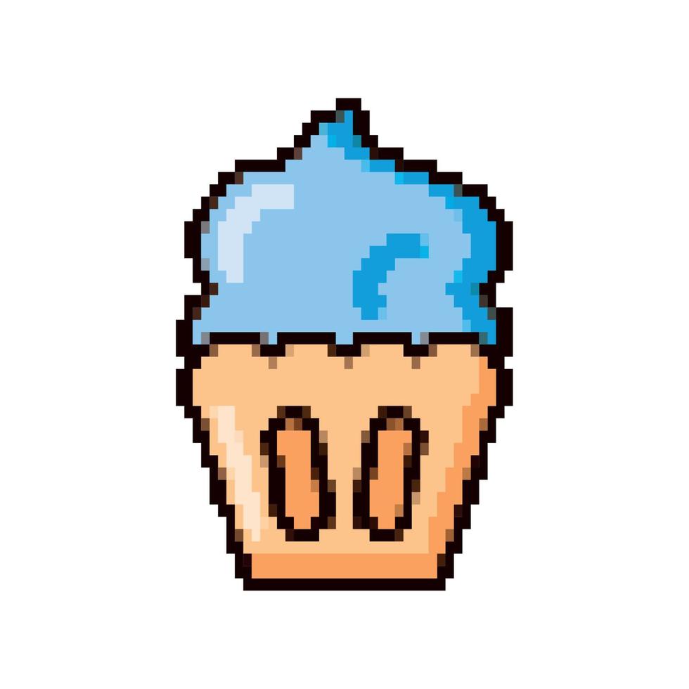 Cupcake pixel arte vettore