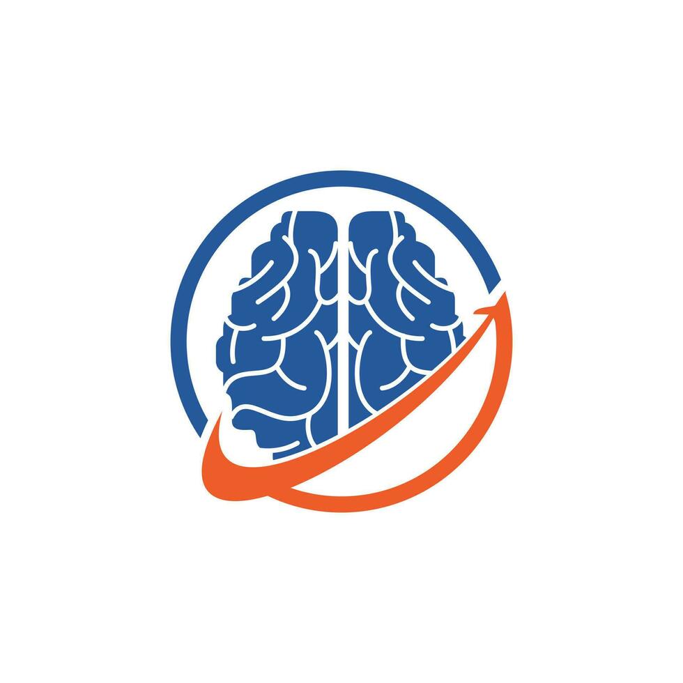 inteligente viaggio vettore logo design. cervello viaggio logo icona design.