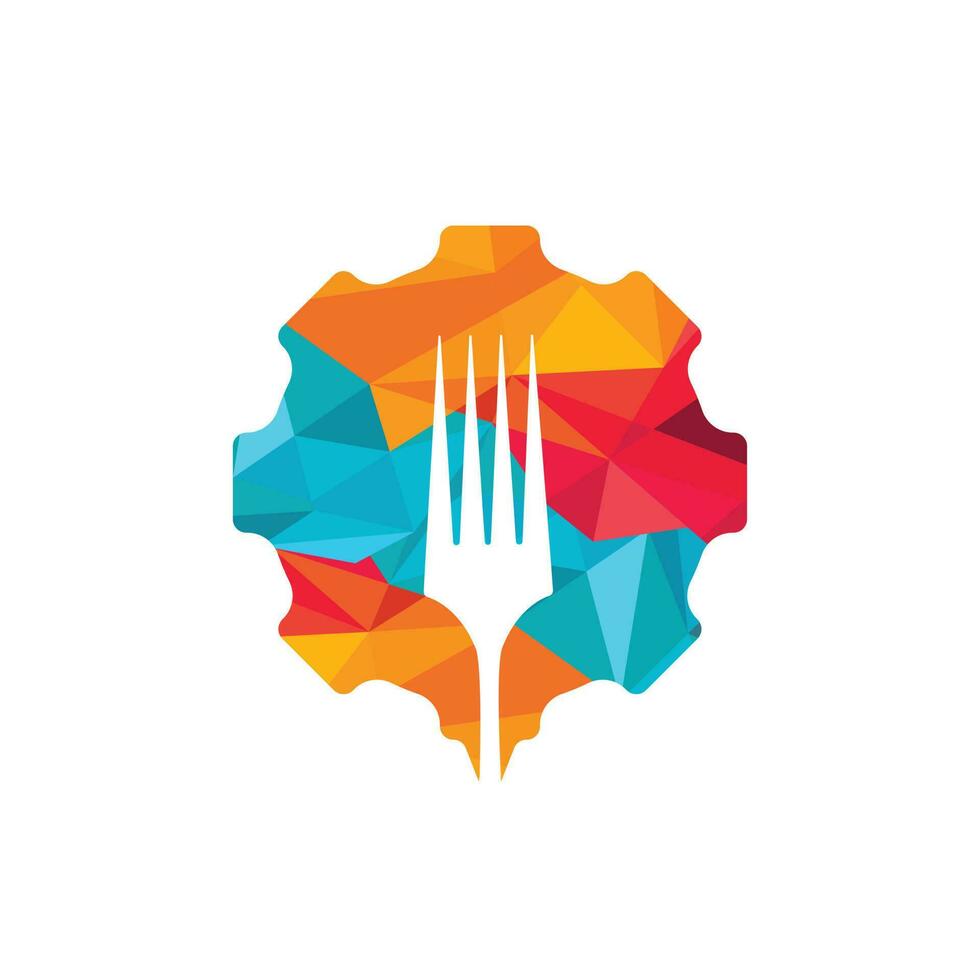 Ingranaggio cibo vettore logo design. biologico cibo logo concetto.