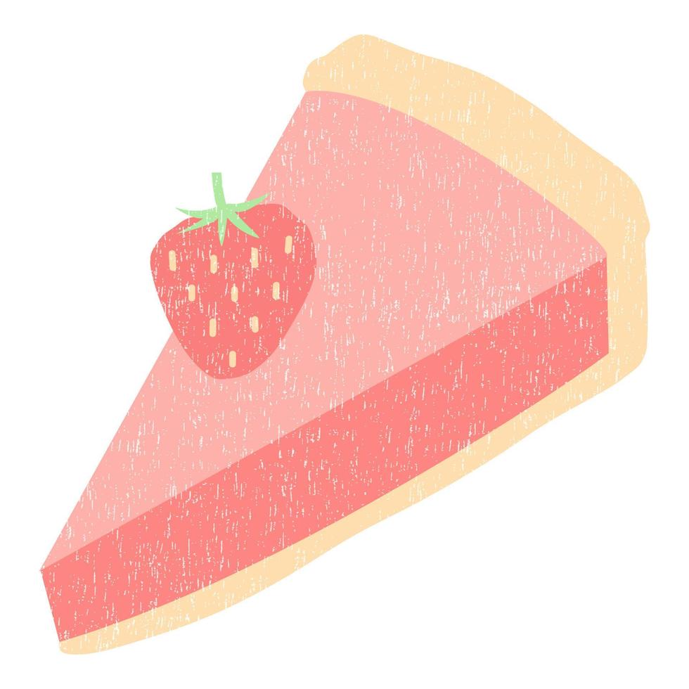 un' fetta di delizioso fragola torta. fragola piatto vettore illustrazione.