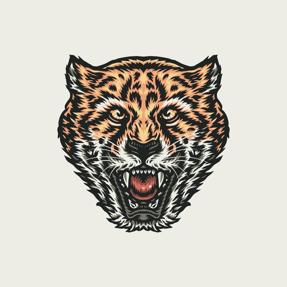 ruggente cheeta, mano disegnato linea stile con digitale colore, vettore illustrazione