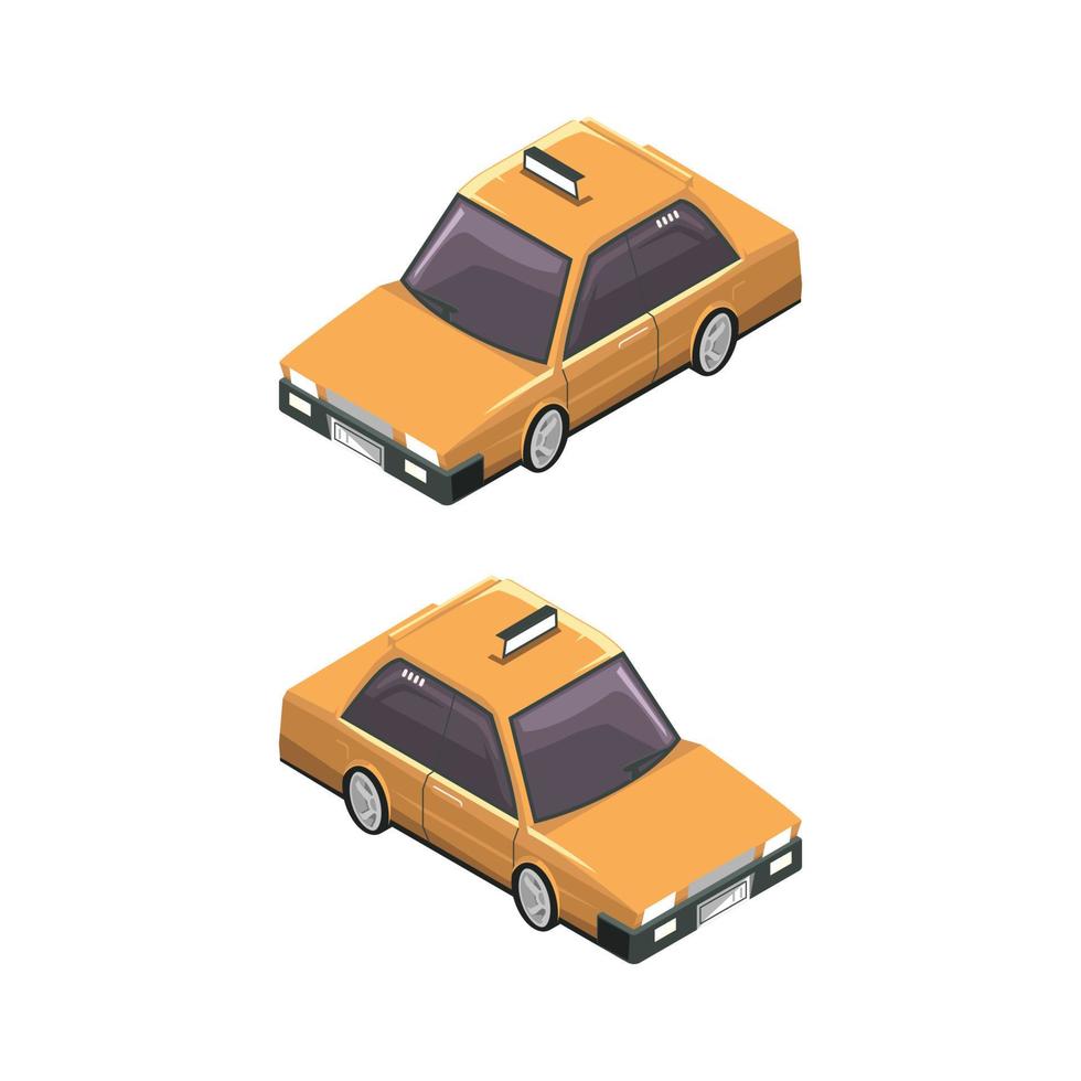 Taxi isometrico illustrazione vettore design