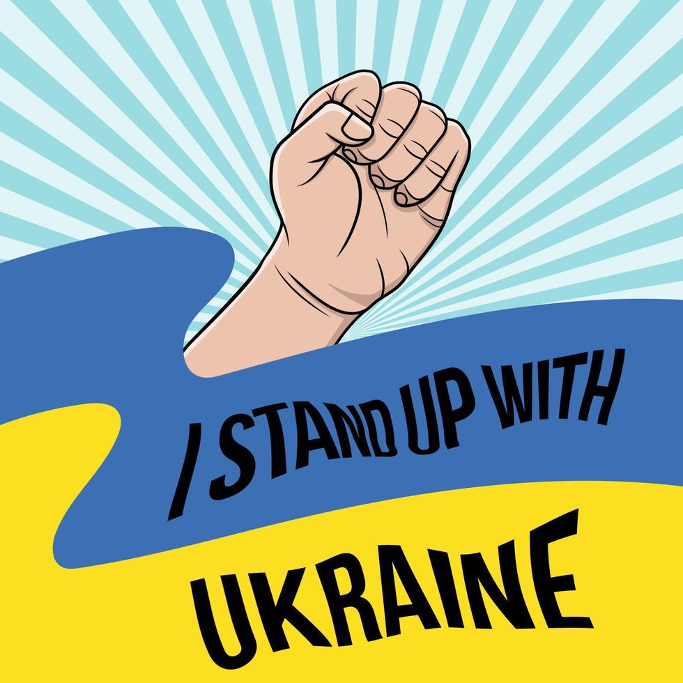 io In piedi su con Ucraina campagna Usato come manifesto o striscione. vettore design illustrazione