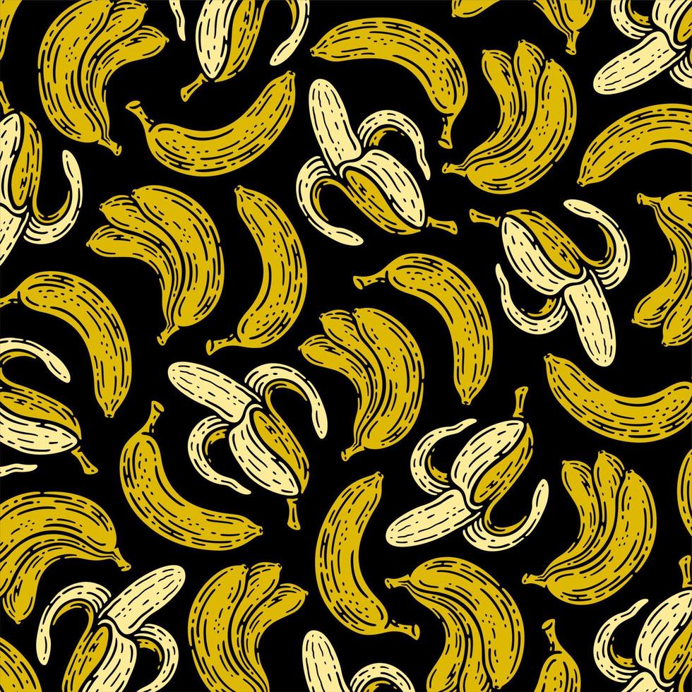 senza soluzione di continuità modello di Banana frutta nel scarabocchio Vintage ▾ stile. vettore