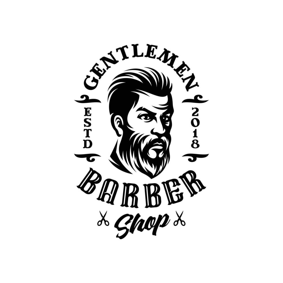 barbiere logo vettore design barbiere