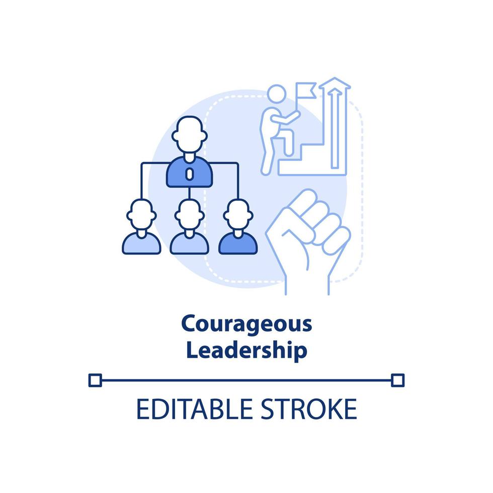 coraggioso comando leggero blu concetto icona. essenziale morbido abilità per dipendente astratto idea magro linea illustrazione. isolato schema disegno. modificabile ictus. vettore