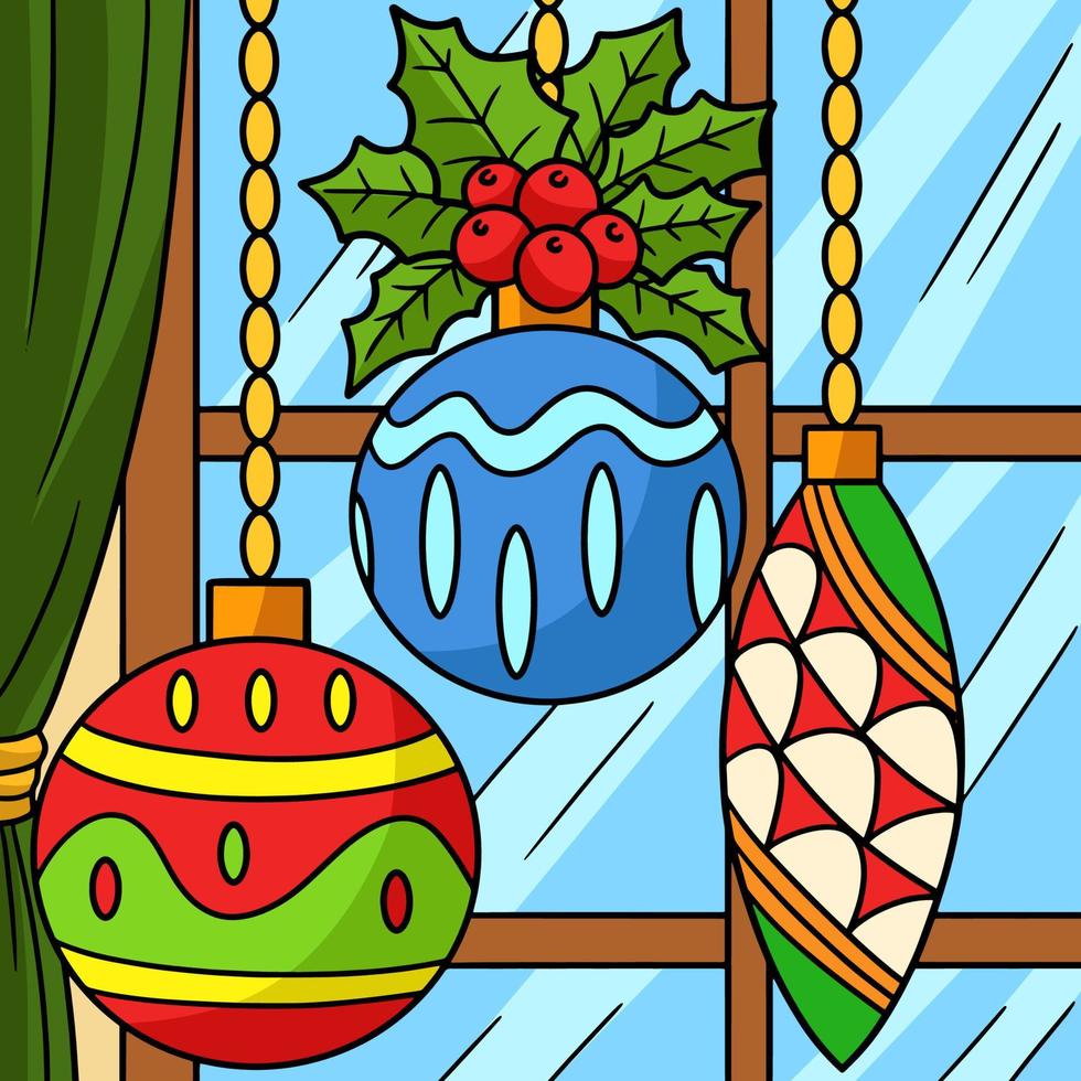 Natale ornamento colorato cartone animato illustrazione vettore