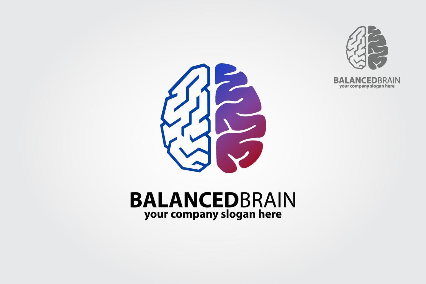 equilibrio cervello logo, creativo idea logo modello caratteristiche. elegante e moderno logo modello. Questo logo modello può essere Usato per reti, Stazionario, Abiti, eccetera. vettore