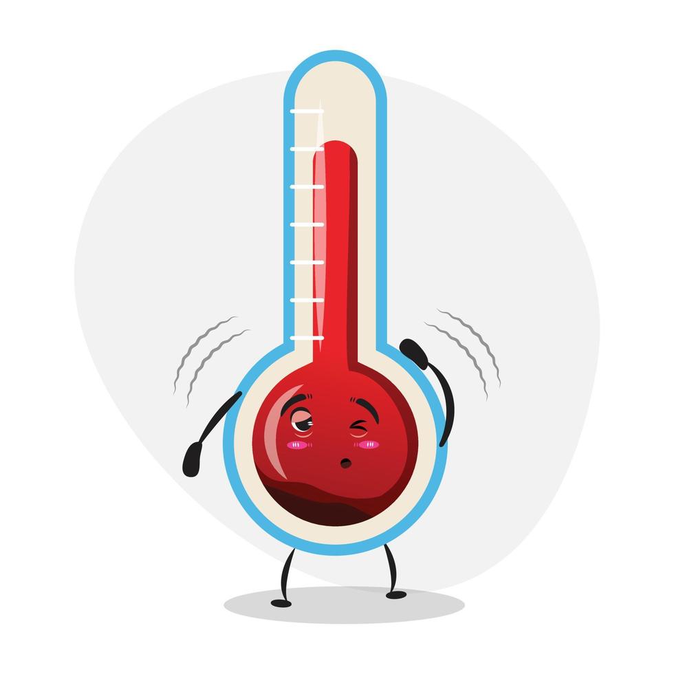 illustrazione di termometro nel cartone animato piatto stile per assistenza sanitaria design. malattia, febbre, assistenza sanitaria concetto illustrazione. vettore